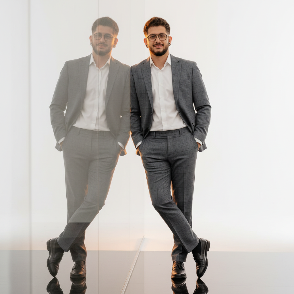 Matheus Lobo com códigos HTML e CSS ao fundo