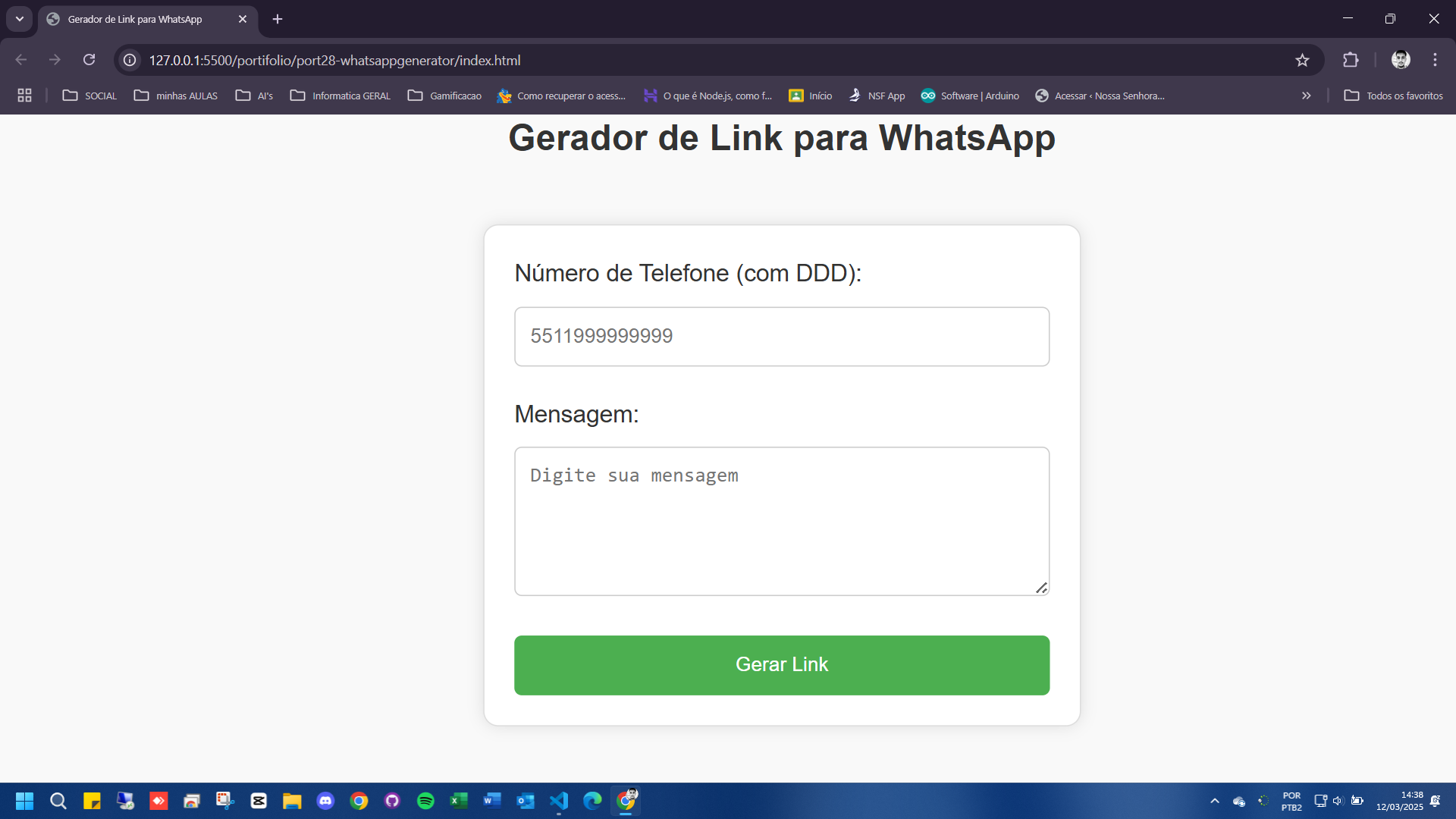 Projeto 28- Whatsappgenerator