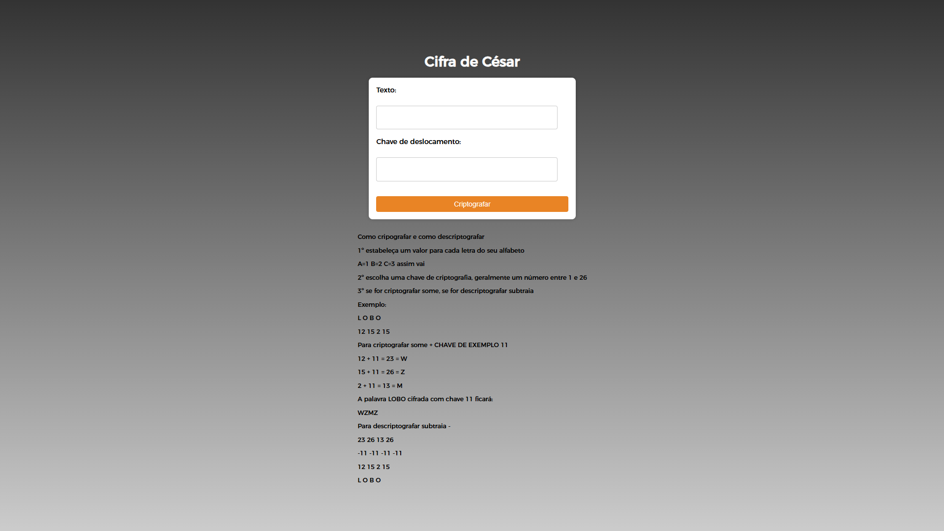 Projeto 3- Cifracesar