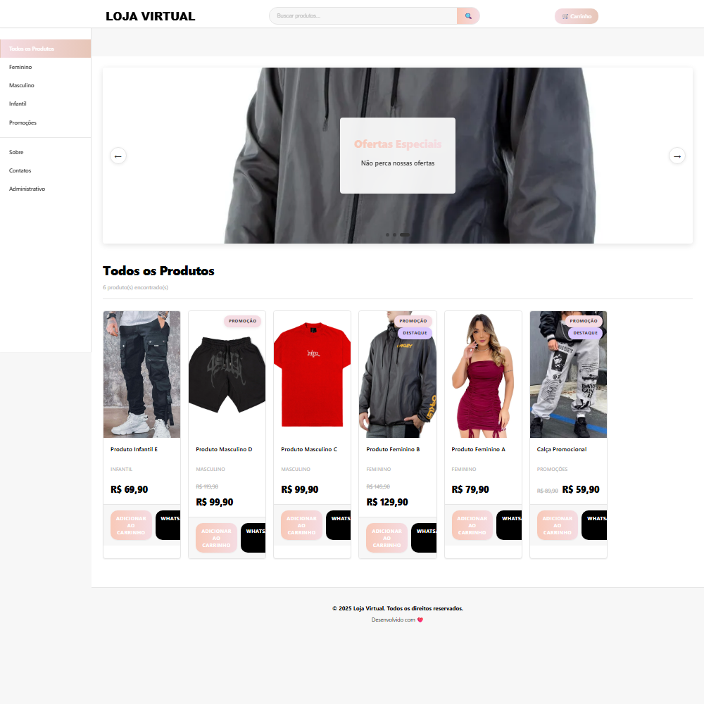 Sistema de e-commerce completo com carrinho e pagamento