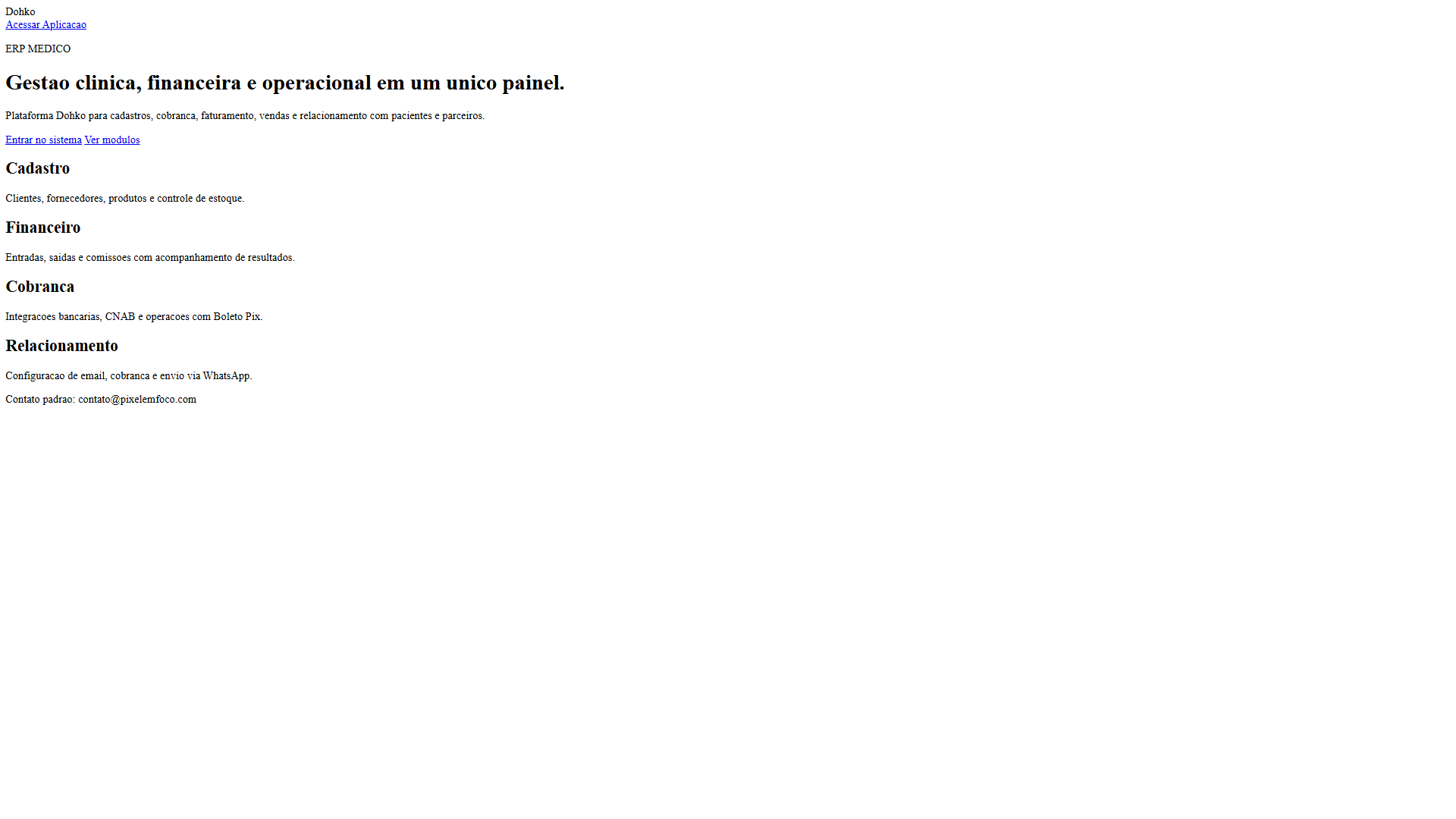 Site institucional do Pixel em Foco